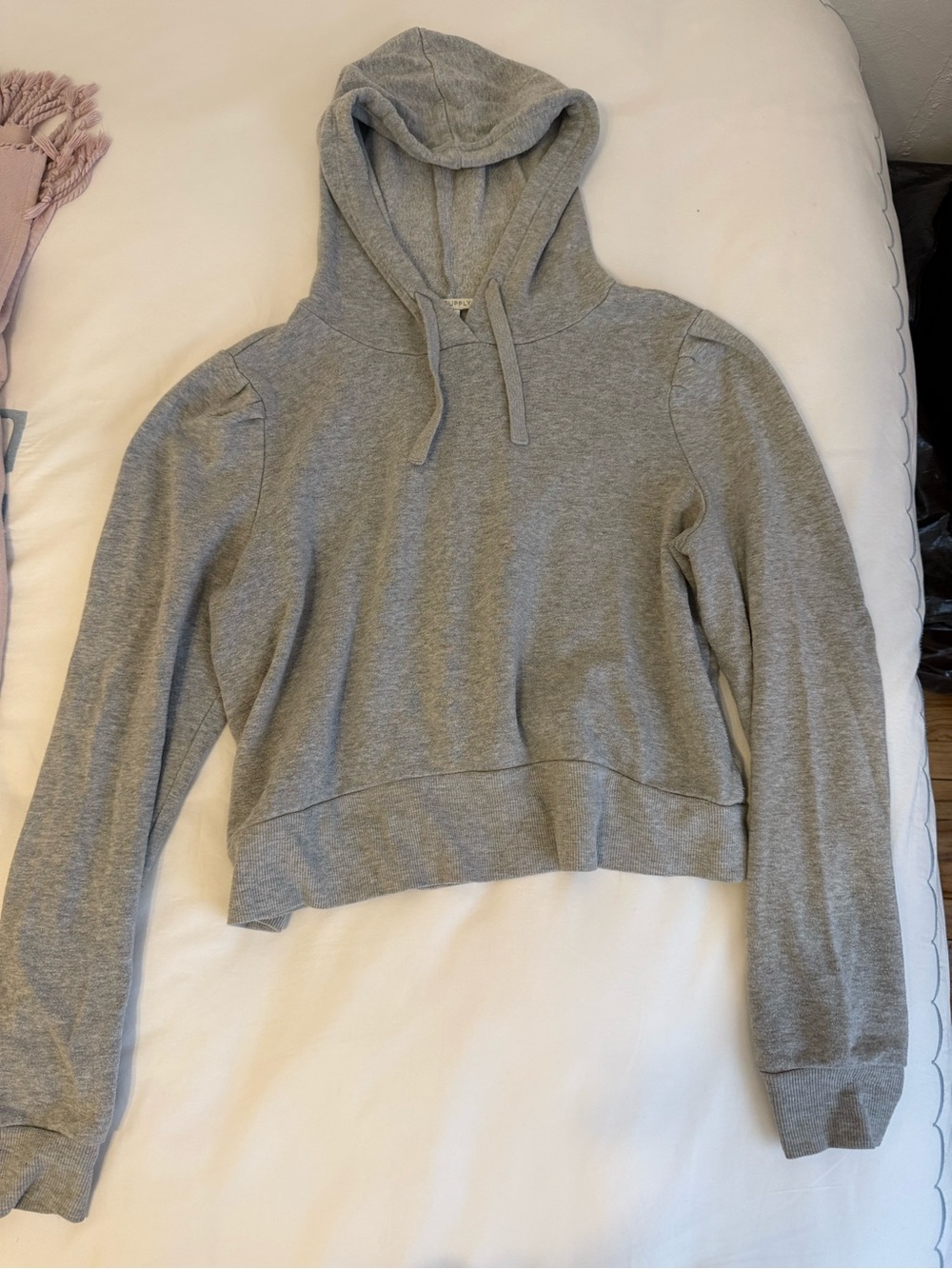 Z Supply Heather Gray Cropped Hoodie